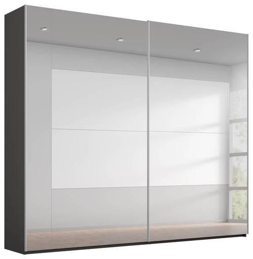 SCHWEBETÜRENSCHRANK 226/235/68 cm 2-türig Graphitfarben, Grau  - Graphitfarben/Grau, Design, Glas/Holzwerkstoff (226/235/68cm) - Xora