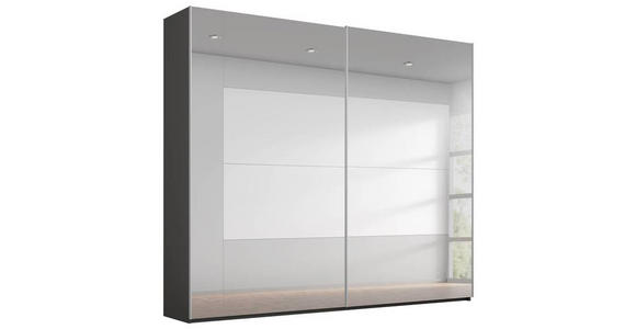 SCHWEBETÜRENSCHRANK  in Graphitfarben, Grau  - Graphitfarben/Grau, Design, Glas/Holzwerkstoff (226/223/68cm) - Xora