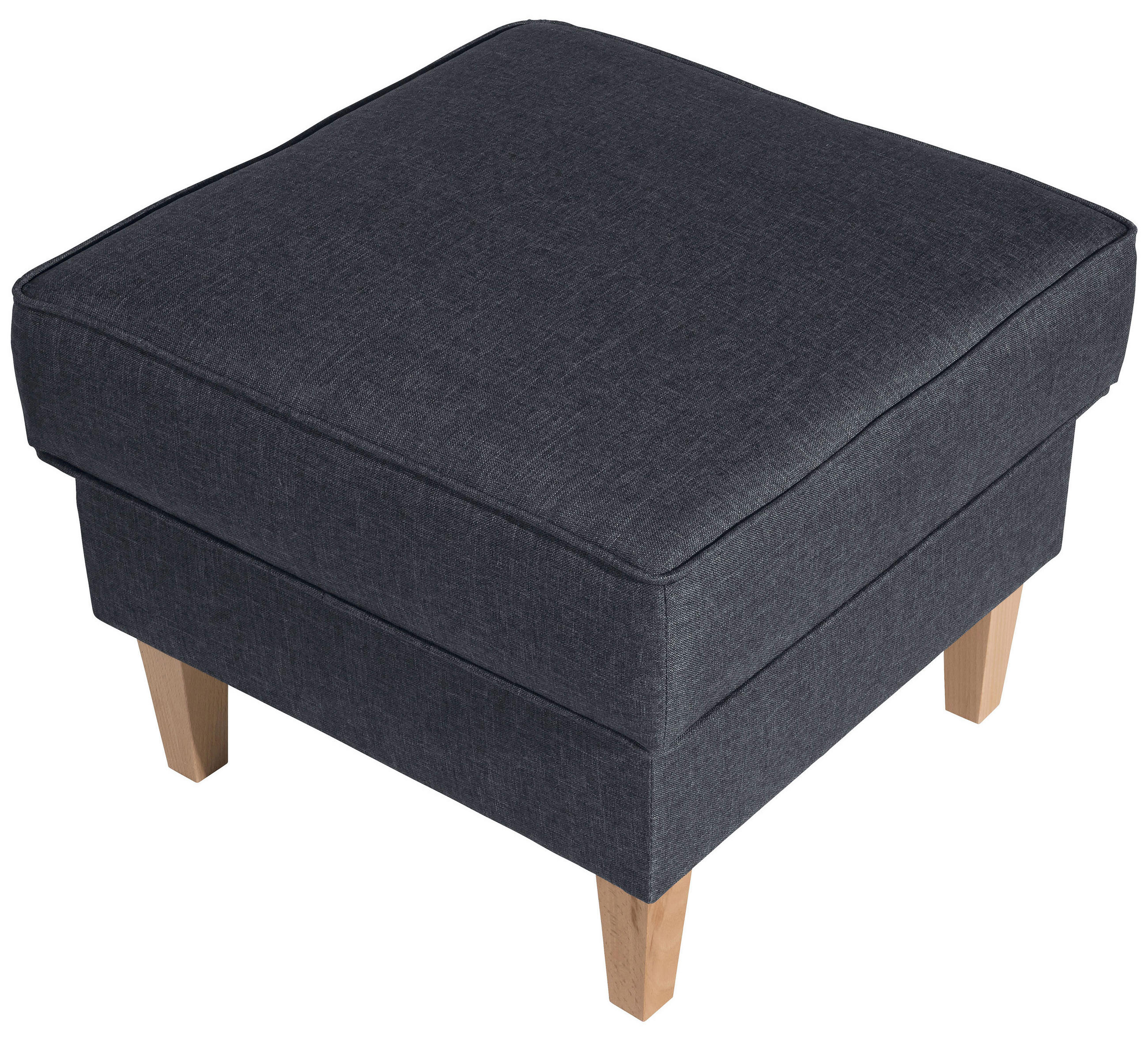 HOCKER Lorris Flachgewebe Blau  - Blau/Buchefarben, Design, Holz/Textil (53/45/53cm) - Max Winzer
