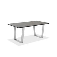 GARTENTISCH Kunststoff Edelstahlfarben, Grau rechteckig  - Edelstahlfarben/Grau, Design, Kunststoff/Metall (220/95/76cm)