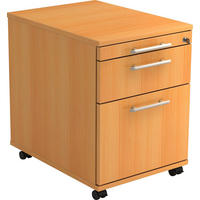 ROLLCONTAINER Buchefarben  - Buchefarben/Alufarben, KONVENTIONELL, Holzwerkstoff/Kunststoff (42,8/59/58cm) - Venda