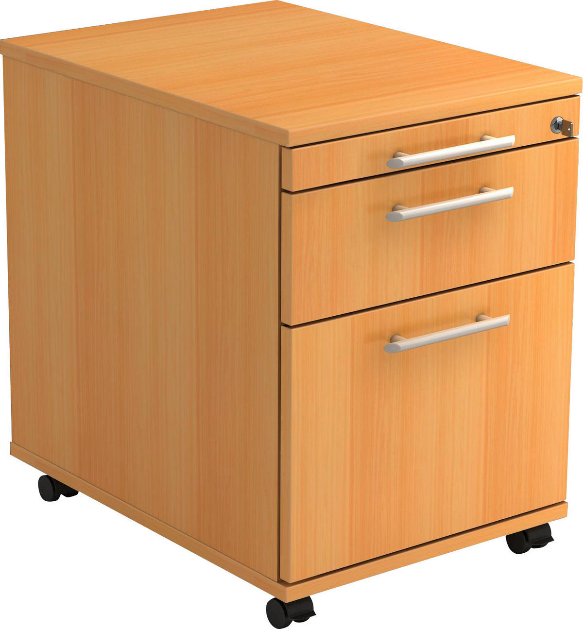 ROLLCONTAINER Buchefarben  - Buchefarben/Alufarben, KONVENTIONELL, Holzwerkstoff/Kunststoff (42,8/59/58cm) - Venda