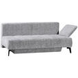 SCHLAFSOFA  in Webstoff Hellgrau  - Hellgrau/Schwarz, Design, Textil/Metall (209-235/90/100cm) - Novel