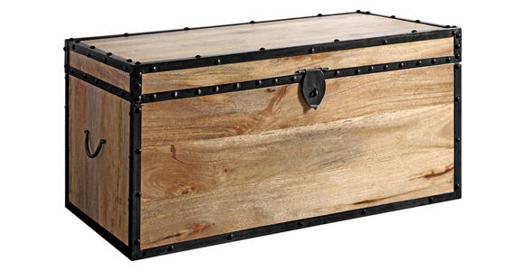 TRUHE - Schwarz/Naturfarben, Natur, Holz/Metall (80/40/40cm) - Landscape