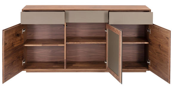 SIDEBOARD - Nussbaumfarben/Bronzefarben, Natur, Glas/Holz (170/85/41cm) - Dieter Knoll