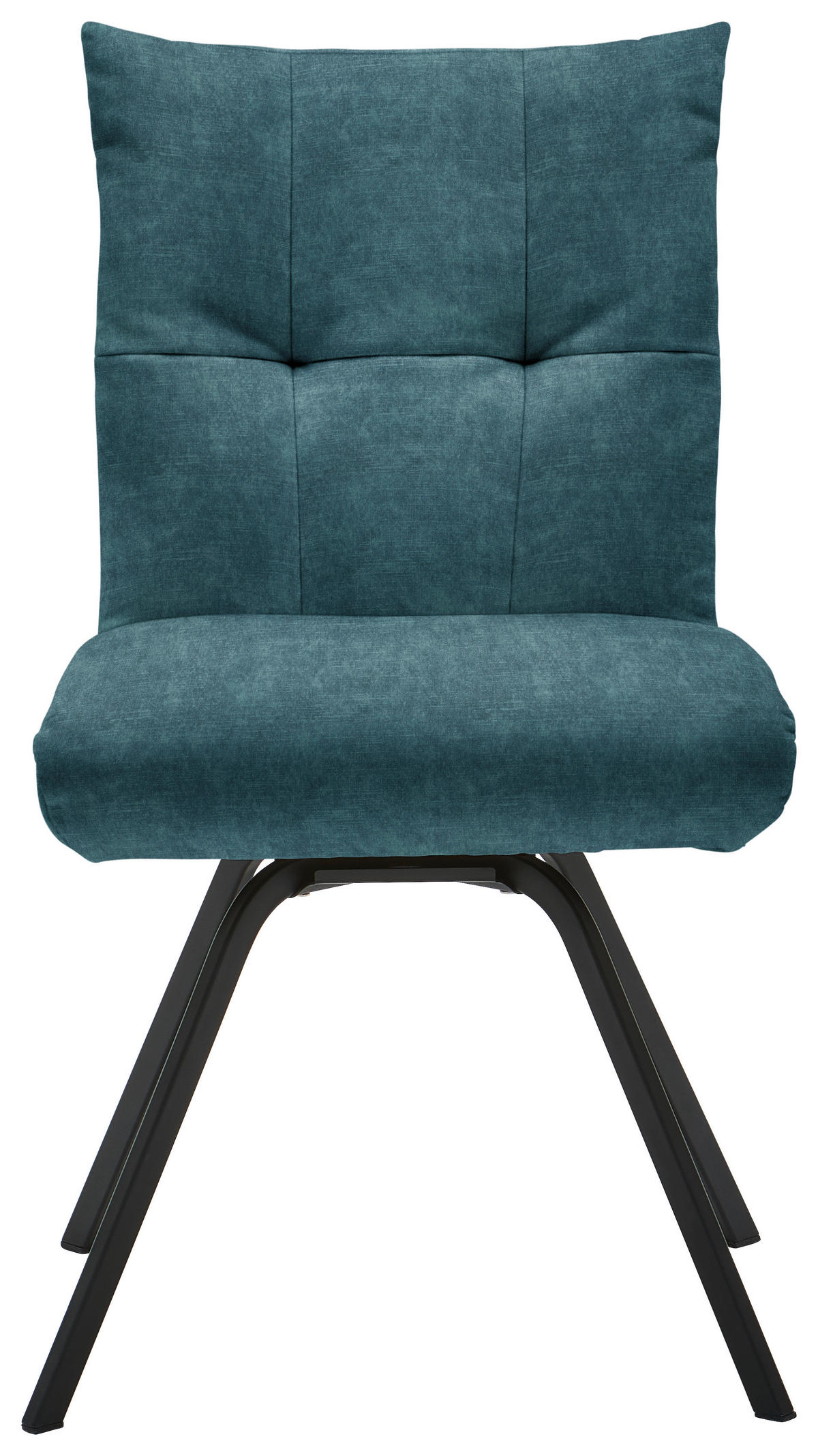 STUHL  in Velours Textil  - Petrol/Schwarz, Design, Textil/Metall (50/84/68cm) - Welnova