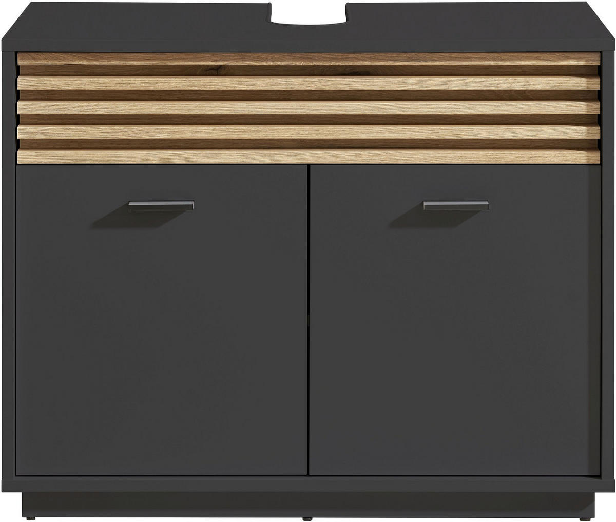 WASCHBECKENUNTERSCHRANK 80/64/40 cm  - Eichefarben/Anthrazit, KONVENTIONELL, Holzwerkstoff/Kunststoff (80/64/40cm) - home24