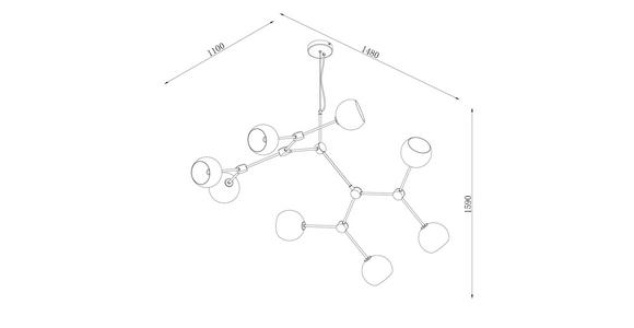 HÄNGELEUCHTE 148/110/159 cm  - Chromfarben, Trend, Metall (148/110/159cm) - Novel