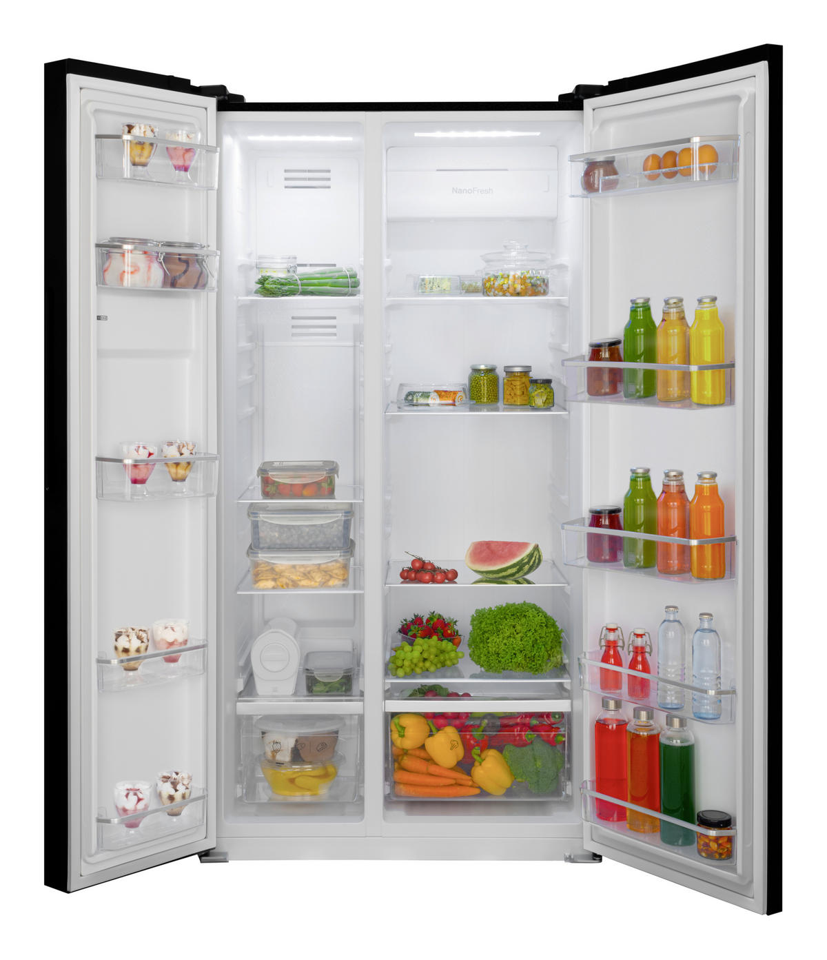 SIDE-BY-SIDE 91,2/177,0/70,4 cm SBSN397150S  - Edelstahlfarben/Schwarz, Basics, Kunststoff/Metall (91,2/177,0/70,4cm) - Amica