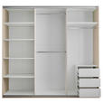 SCHWEBETÜRENSCHRANK  in Kaschmir  - Kaschmir/Schwarz, KONVENTIONELL, Glas/Holzwerkstoff (215/204/63cm) - Carryhome
