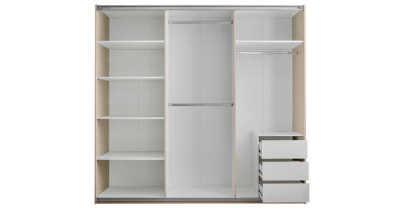 SCHWEBETÜRENSCHRANK  in Kaschmir  - Kaschmir/Schwarz, KONVENTIONELL, Glas/Holzwerkstoff (215/204/63cm) - Carryhome