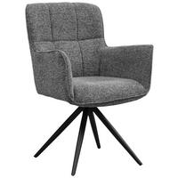 STOL MED ARMSTÖD järn vävt tyg  - mörkgrå/svart, Design, metall/textil (61/89/63.5cm) - Carryhome