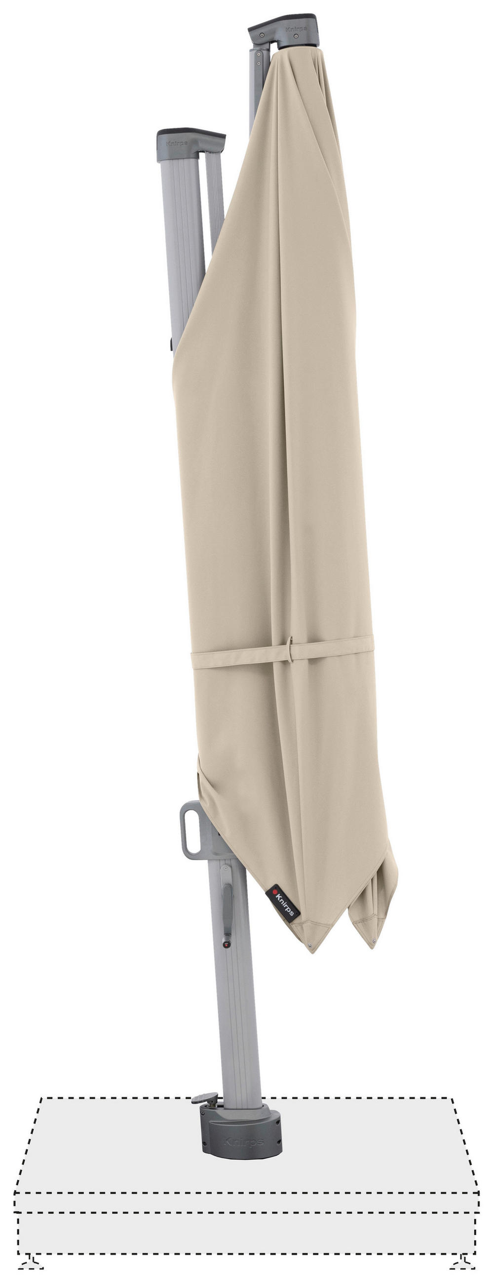 AMPELSCHIRM 320x320 cm Naturfarben  - Silberfarben/Alufarben, KONVENTIONELL, Textil/Metall (320/320cm) - KNIRPS