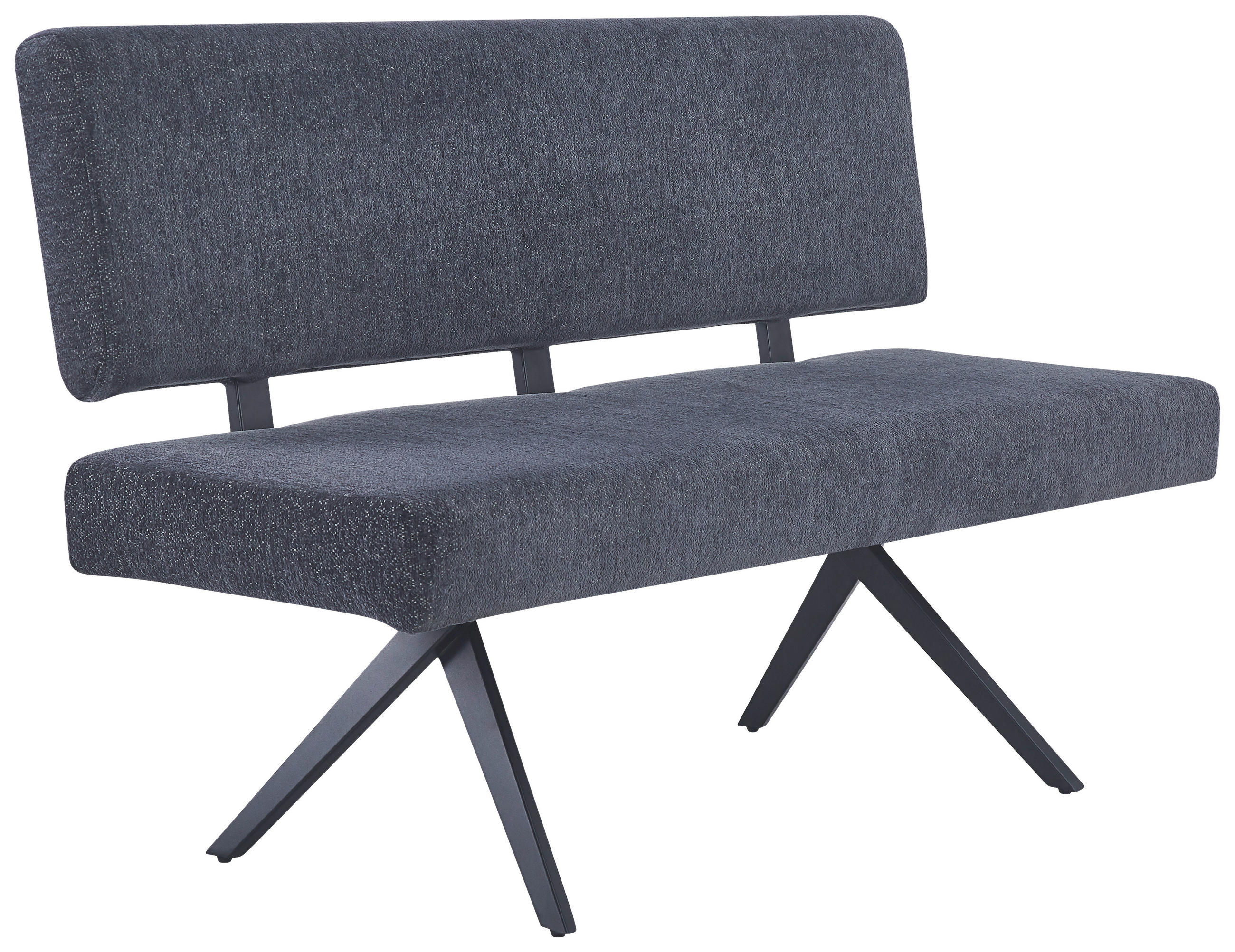 SITZBANK in Metall, Textil Dunkelgrau  - Dunkelgrau/Schwarz, KONVENTIONELL, Textil/Metall (140/90/62cm) - MID.YOU