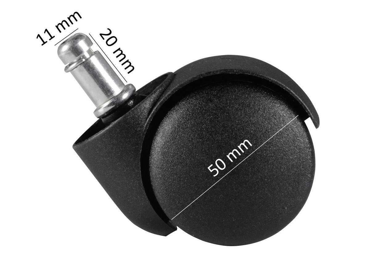 KOLEČKO PRO OTOČNÉ ŽIDLE - černá, Basics, plast (5cm) - MID.YOU