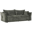 BOXSPRINGSOFA mit Stoffauswahl, Liegefunktion, Schlafen auf Sitzhöhe, Rücken echt Chenille Dunkelgrün - Dunkelgrün/Schwarz, MODERN, Kunststoff/Textil (235/95/108cm) - Hom`in