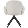 ARMLEHNSTUHL  in Eisen Webstoff  - Beige/Schwarz, Design, Textil/Metall (63/87/65cm) - Novel