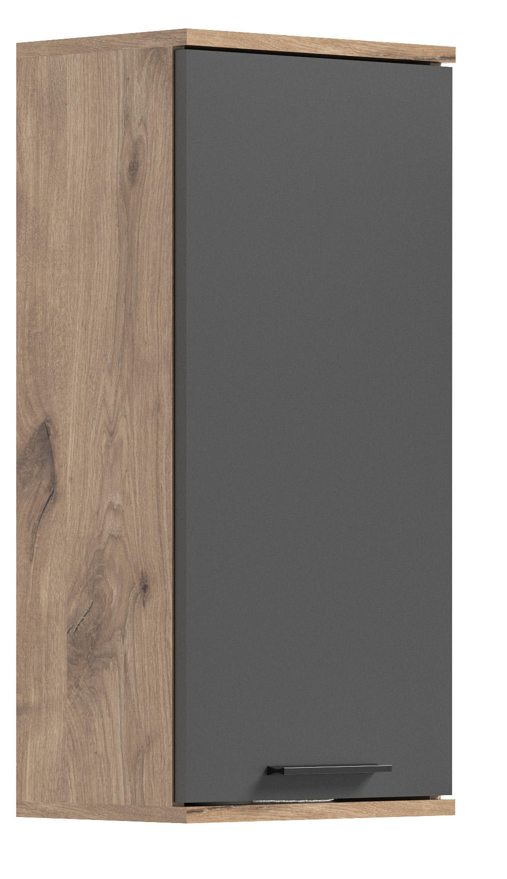 HÄNGESCHRANK 37/77/24 cm - Eichefarben/Schwarz, MODERN, Holzwerkstoff/Kunststoff (37/77/24cm) - MID.YOU
