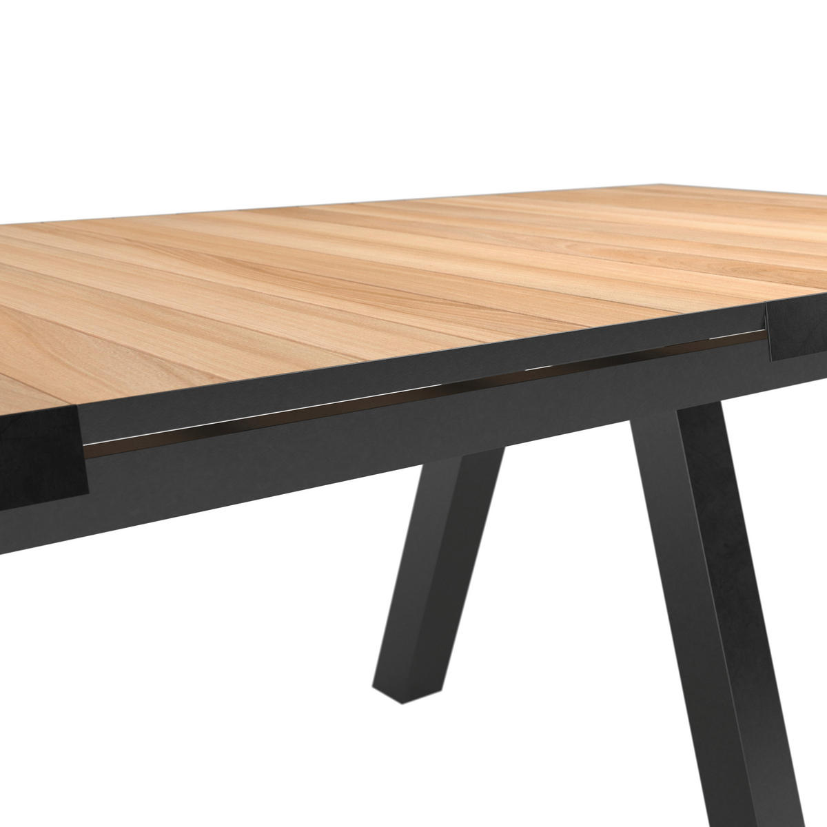 GARTENTISCH 205-265/103/76 cm Holz, Metall rechteckig  - Anthrazit/Teakfarben, Basics, Holz/Metall (205-265/103/76cm) - Siena Garden