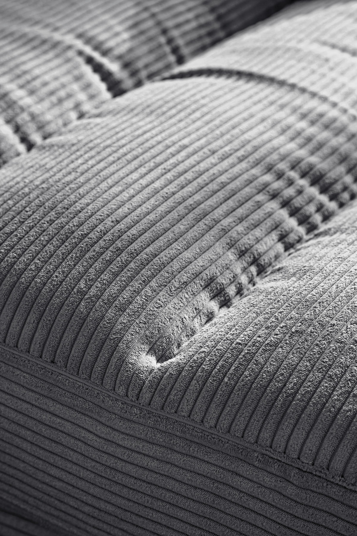 HOCKERBANK 90/83/125 cm Cord Dunkelgrau Metall  - Dunkelgrau/Schwarz, Design, Textil/Metall (90/83/125cm) - Dieter Knoll