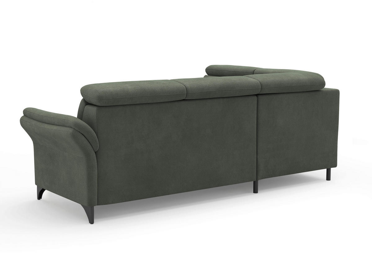 ECKSOFA Flachgewebe Dunkelgrün  - Dunkelgrün/Schwarz, Konventionell, Textil/Metall (193/247cm) - Sit & More