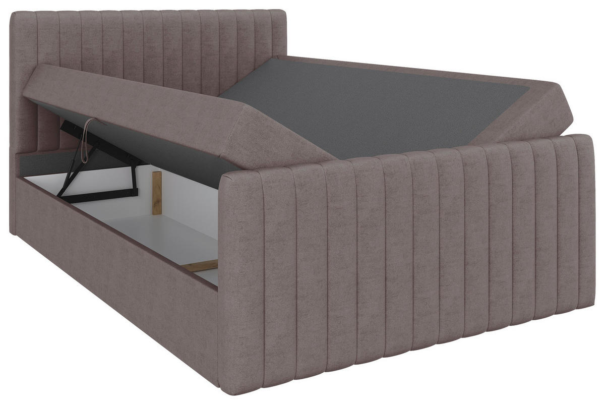 BOXBETT 140/200 cm  Braun  - Schwarz/Braun, Basics, Kunststoff/Textil (140/200cm) - Carryhome