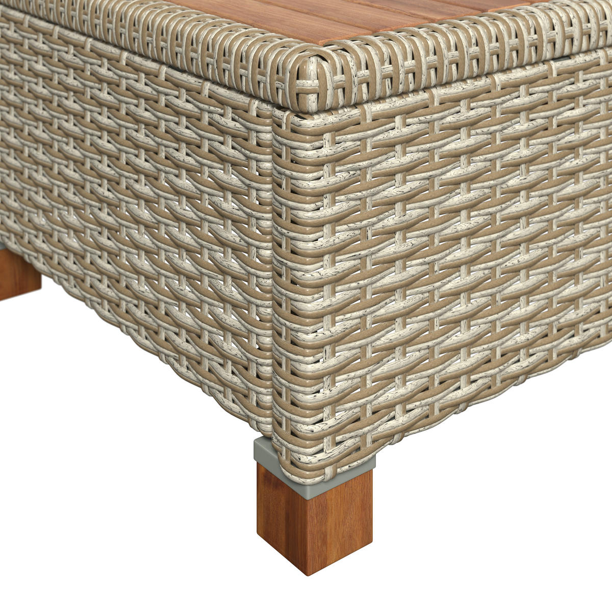 GARTENSET 3-teilig Webstoff Akaziemassiv Stahl 3-teilig  - Beige/Akaziefarben, MODERN, Holz/Kunststoff (118/184cm) - Ambia Garden