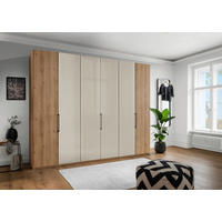 FALTTÜRENSCHRANK 300/236/58 cm 6-türig Champagner, Eiche Bianco  - Schieferfarben/Eiche Bianco, KONVENTIONELL, Glas/Holzwerkstoff (300/236/58cm) - Dieter Knoll