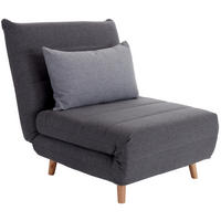 SCHLAFSESSEL Webstoff Grau, Hellgrau    - Hellgrau/Naturfarben, MODERN, Holz/Kunststoff (77/84/91cm) - Livetastic