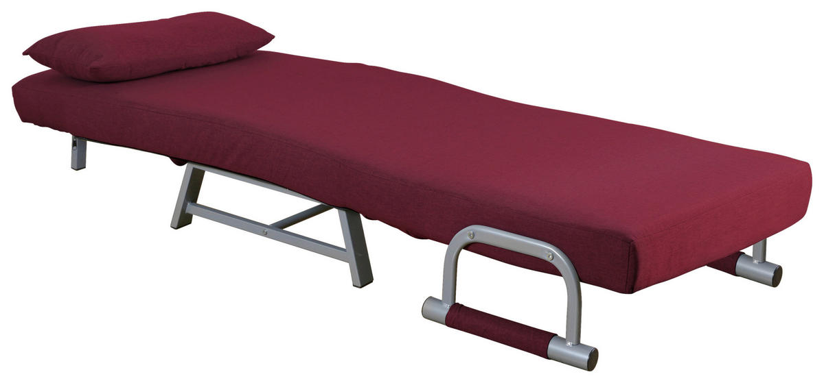 SCHLAFSESSEL in Flachgewebe Rot  - Rot/Grau, Modern, Textil/Metall (64/95/78cm) - MID.YOU