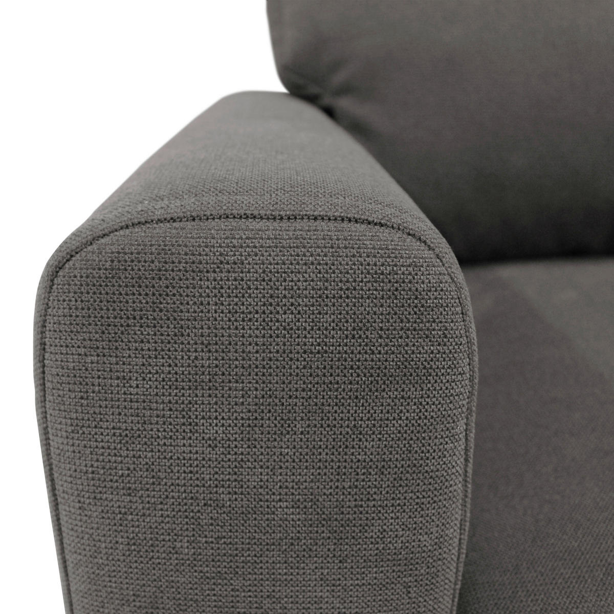 ECKSOFA Braun Flachgewebe  - Schwarz/Braun, Design, Textil/Metall (240/163cm) - MID.YOU
