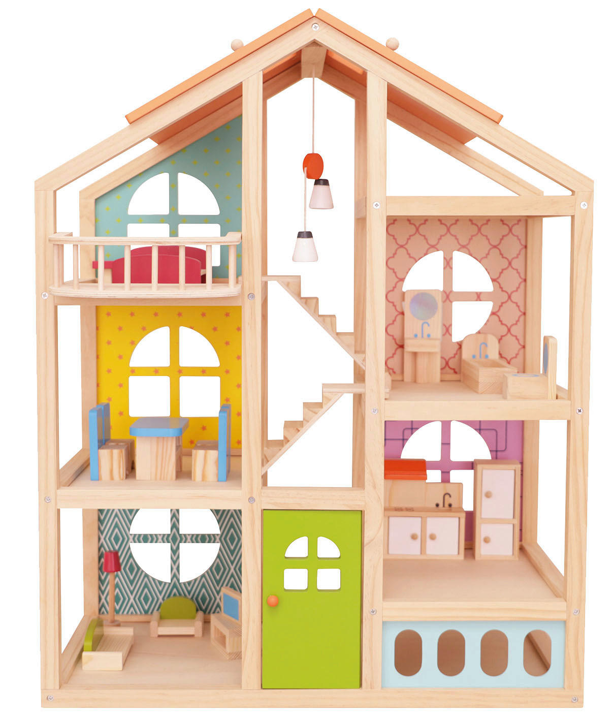 PUPPENHAUS  - Hellbraun, Basics, Holz (60/30/73cm)