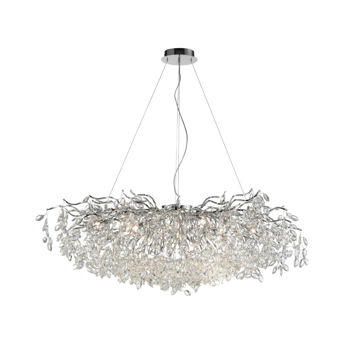 ZÁVESNÉ SVIETIDLO, 120/50/250 cm  - chrómová, Design, kov/plast (120/50/250cm)