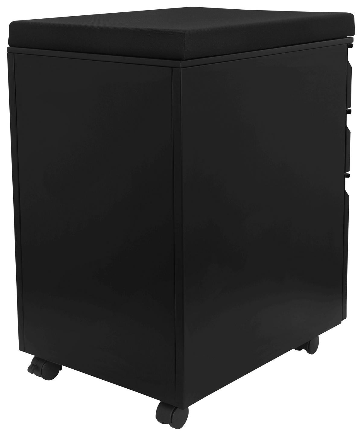 ROLLCONTAINER Schwarz  - Schwarz, MODERN, Kunststoff/Metall (39/60/50cm) - MID.YOU