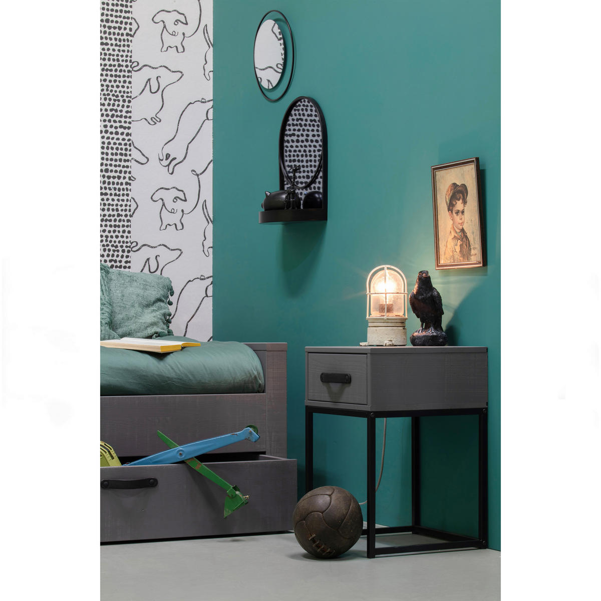 BETT 90/200 cm  in Grau  - Grau, Design, Holz (90/200cm) - Livetastic