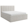 POLSTERBETT Matratze, Lattenrost, Bettkasten 140/200 cm  in Creme  - Creme, Trend, Holz/Textil (140/200cm) - Boxxx