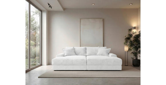 BIGSOFA  in Cord Perlmutt  - Perlmutt/Schwarz, MODERN, Kunststoff/Textil (234/93/190cm) - Carryhome