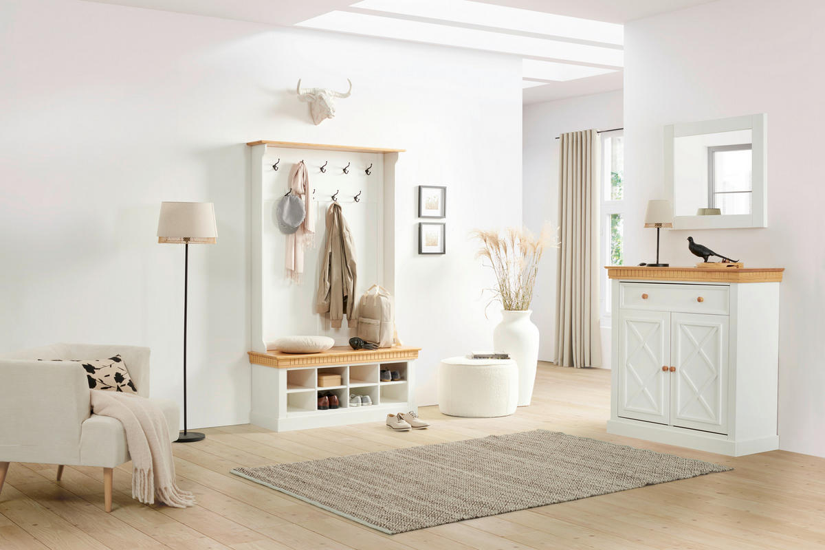 GARDEROBE  in 118/196/43 cm  - Naturfarben/Weiß, ROMANTIK / LANDHAUS, Holz (118/196/43cm) - MID.YOU