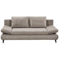 SCHLAFSOFA Mikrofaser Taupe Querschläfer  inkl. Rückenkissen, Bettkasten, Schlaffunktion, Rücken echt  - Taupe/Schwarz, KONVENTIONELL, Kunststoff/Textil (212/88/101cm) - MID.YOU