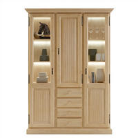 VITRINE in massiv Pinie Beige  - Beige, Design, Holz (153/217/42cm) - Livetastic