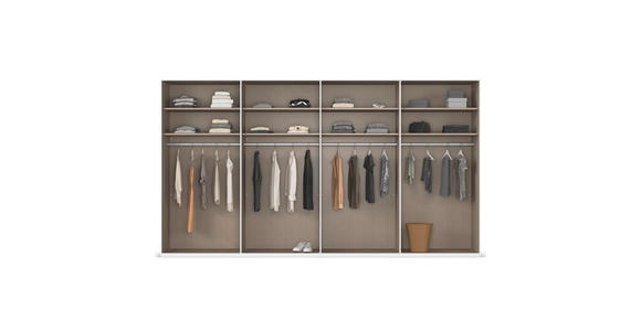 SCHWEBETÜRENSCHRANK  in Weiß  - Alufarben/Weiß, Basics, Holzwerkstoff/Metall (400/223/68cm) - Novel