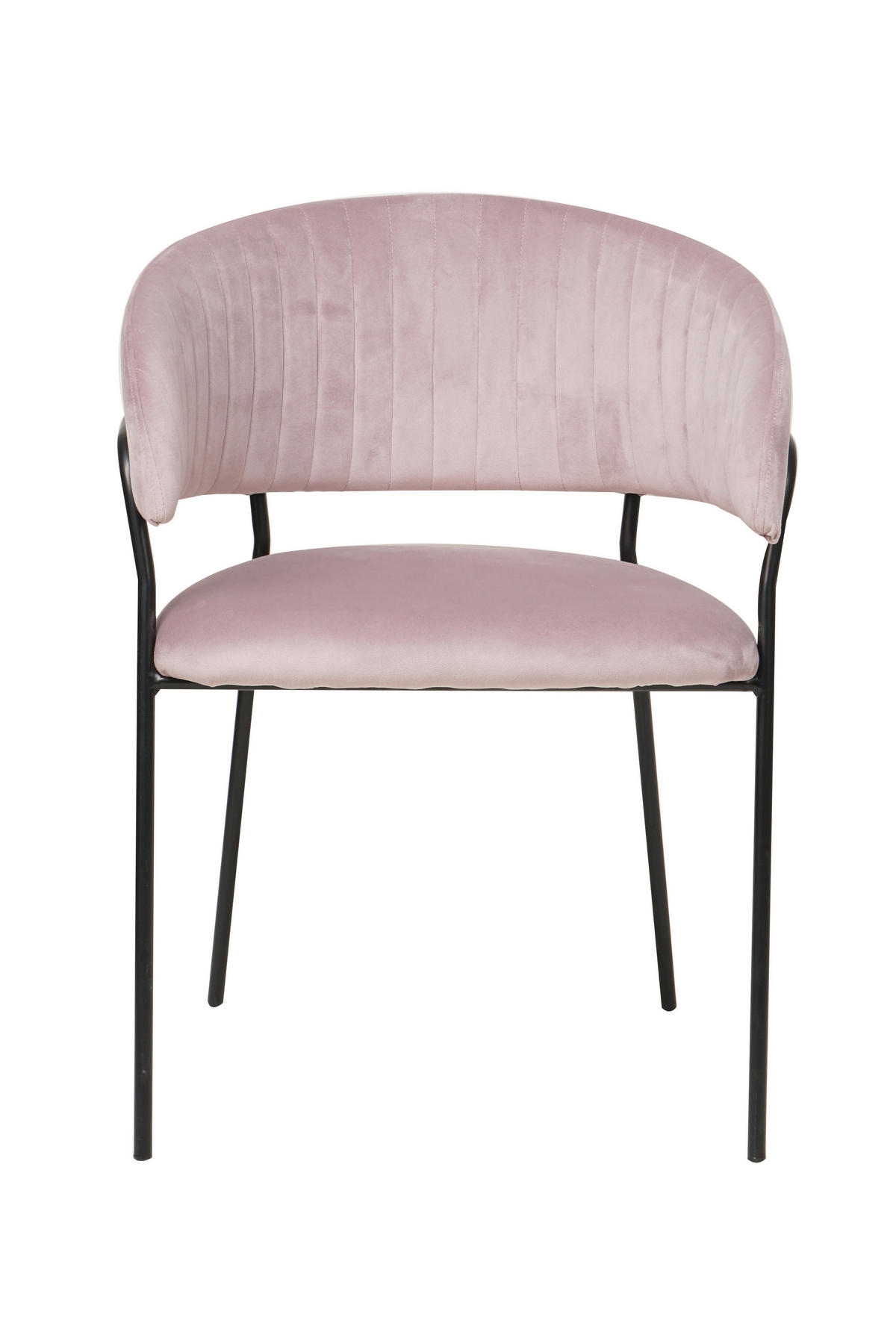ARMLEHNSTUHL  in Samt  - Schwarz/Rosa, MODERN, Textil/Metall (55/80/50cm) - Livetastic