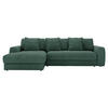 ECKSOFA in Cord Grün  182/302 cm  - Schwarz/Grün, MODERN, Kunststoff/Textil (182/302cm) - Carryhome