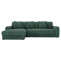 ECKSOFA in Cord Grün  - Schwarz/Grün, Modern, Kunststoff/Textil (182/302cm) - Carryhome