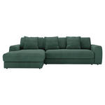 ECKSOFA in Cord Grün  182/302 cm  - Schwarz/Grün, MODERN, Kunststoff/Textil (182/302cm) - Carryhome