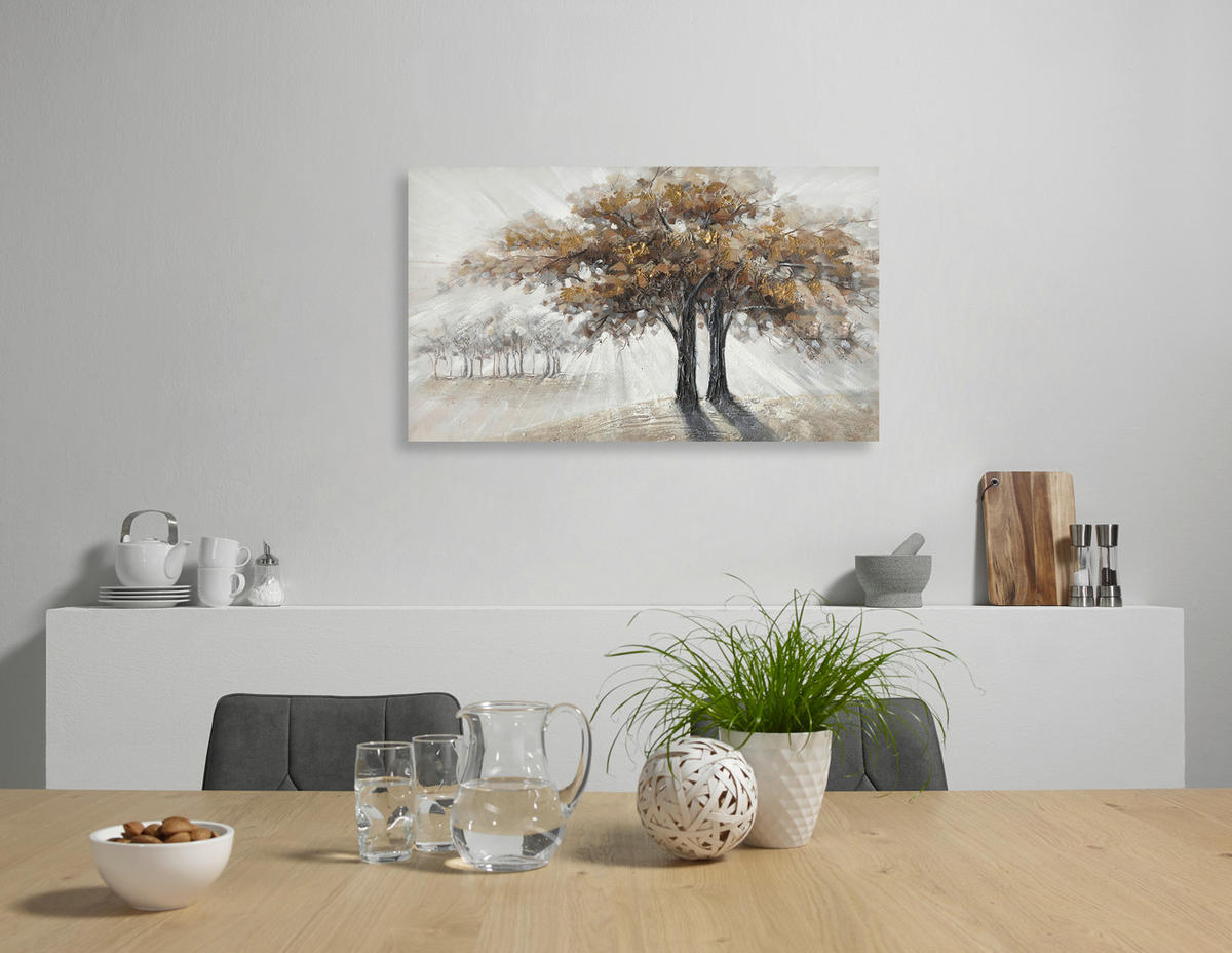 ULJENA SLIKA  120/70 cm       - bijela/siva, Konvencionalno, drvo/tekstil (120/70cm) - Monee