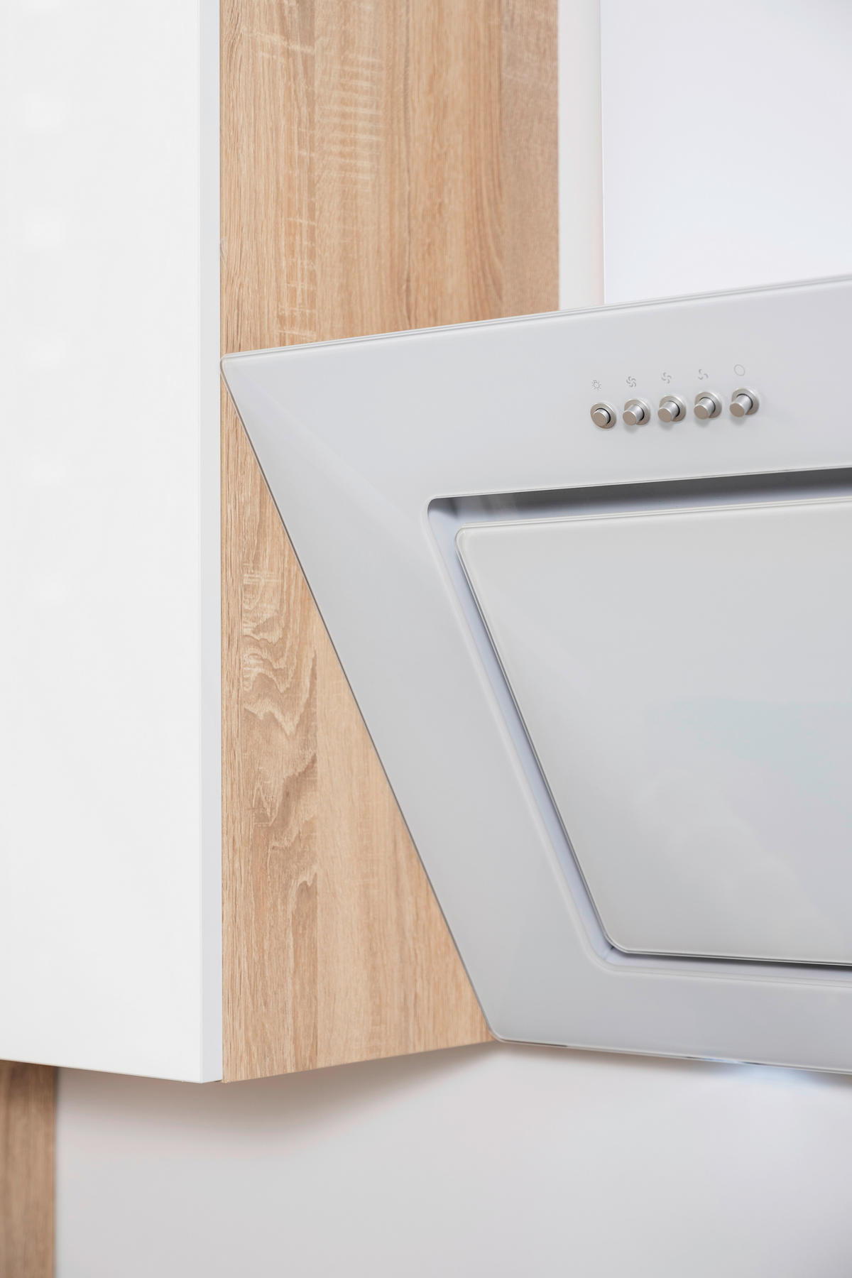 KÜCHENBLOCK 445 cm   in Eichefarben, Weiß Hochglanz  - Eichefarben/Weiß Hochglanz, Basics, Holzwerkstoff (445cm) - Respekta