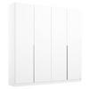 DREHTÜRENSCHRANK in Weiss  - Weiss/Alufarben, Modern, Holzwerkstoff/Metall (181/229/54cm) - Rauch Möbel