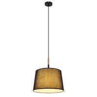 HÄNGLAMPA 38/120 cm  - svart/naturfärgad, Basics, metall/trä (38/120cm) - Globo