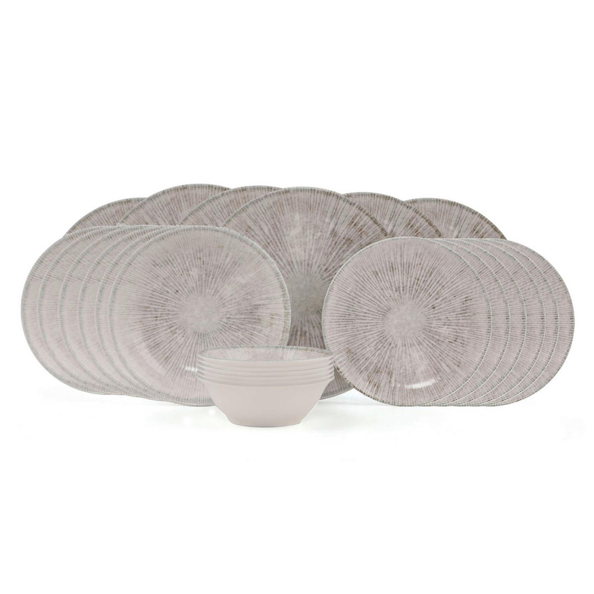 KOMBISERVICE Grau 24-teilig 6 Personen  - Grau, Basics, Keramik (20cm)